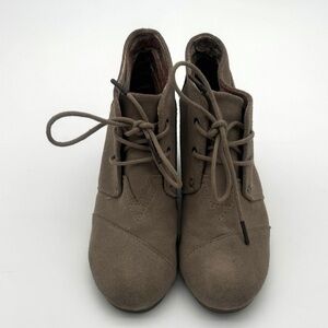 TOMS Women's Suede Desert Wedges - Taupe 7.5W